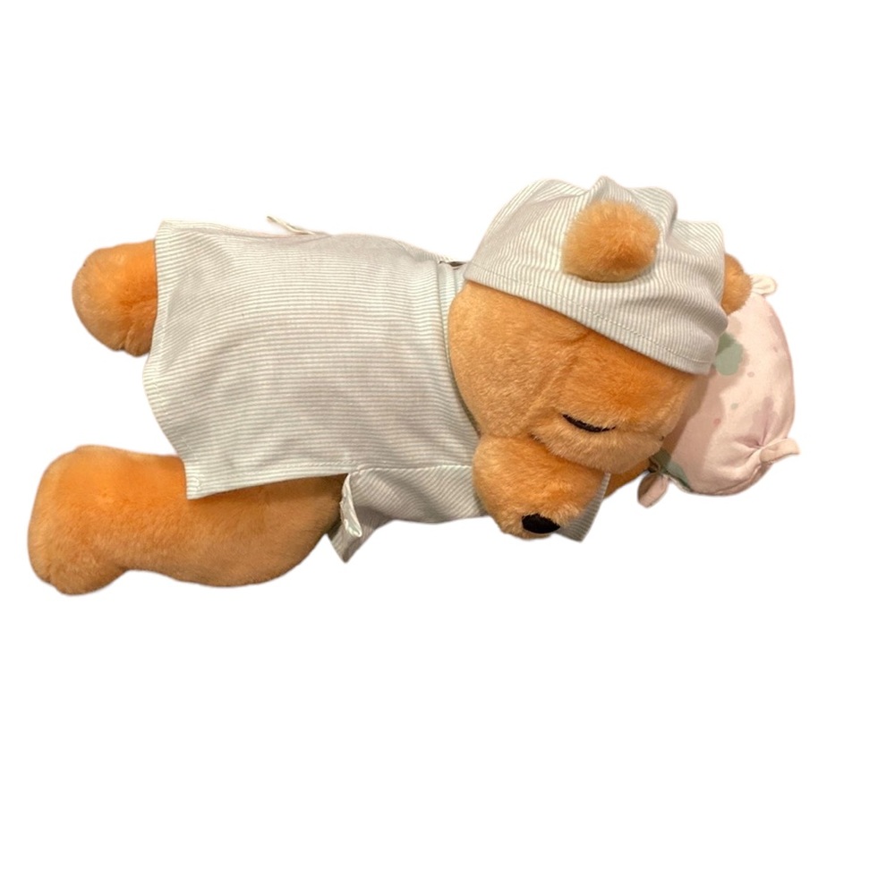 Vintage Disney Winnie Pooh Sleeping Stuffed Plush Bear